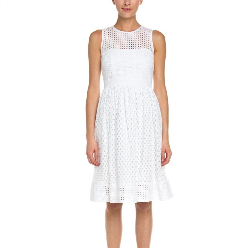 Eliza J White A-Line Eyelet Dress